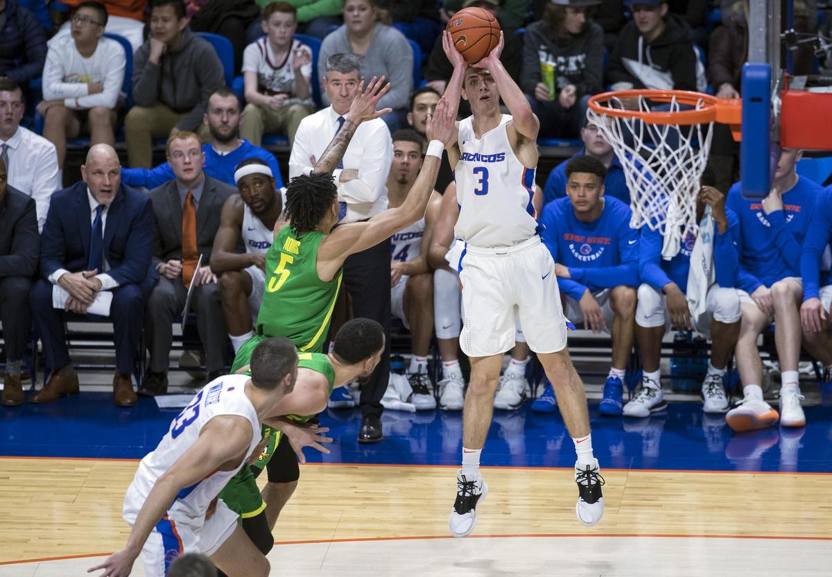 Boise State guard Justinian Jessup is leading the Broncos in scoring, averaging 12.8 points per game. The Fresno State Bulldogs play at Boise State Saturday, Jan. 19, 2019.