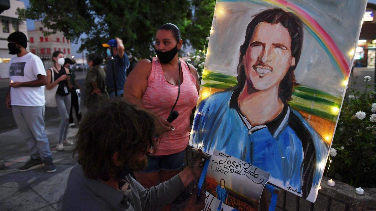 A vigil for Jose Valencia Pulido begins Friday evening, Sept. 25, 2020 at the corner of E Street and Fresno Street. Pulido was killed Sept. 5 after being reportedly struck by a car driven by an on-duty Fresno Police detective.