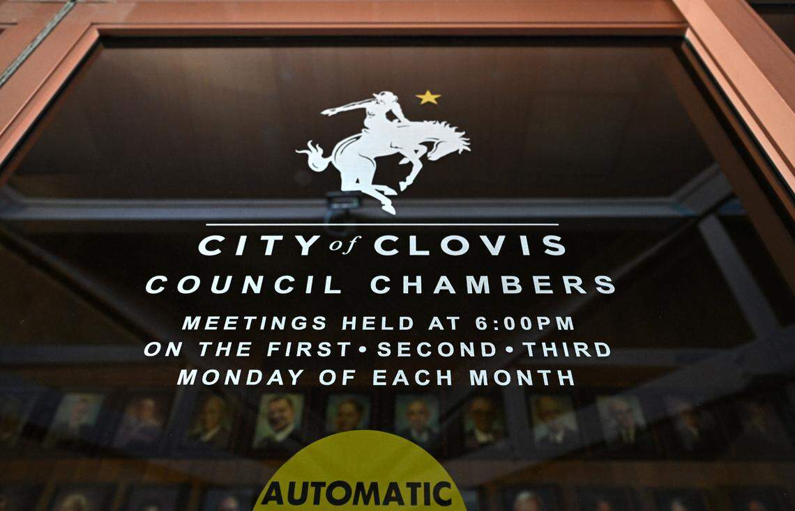The entrance to the City of Clovis Council Chambers, photographed Friday, April 11, 2025 in Clovis.