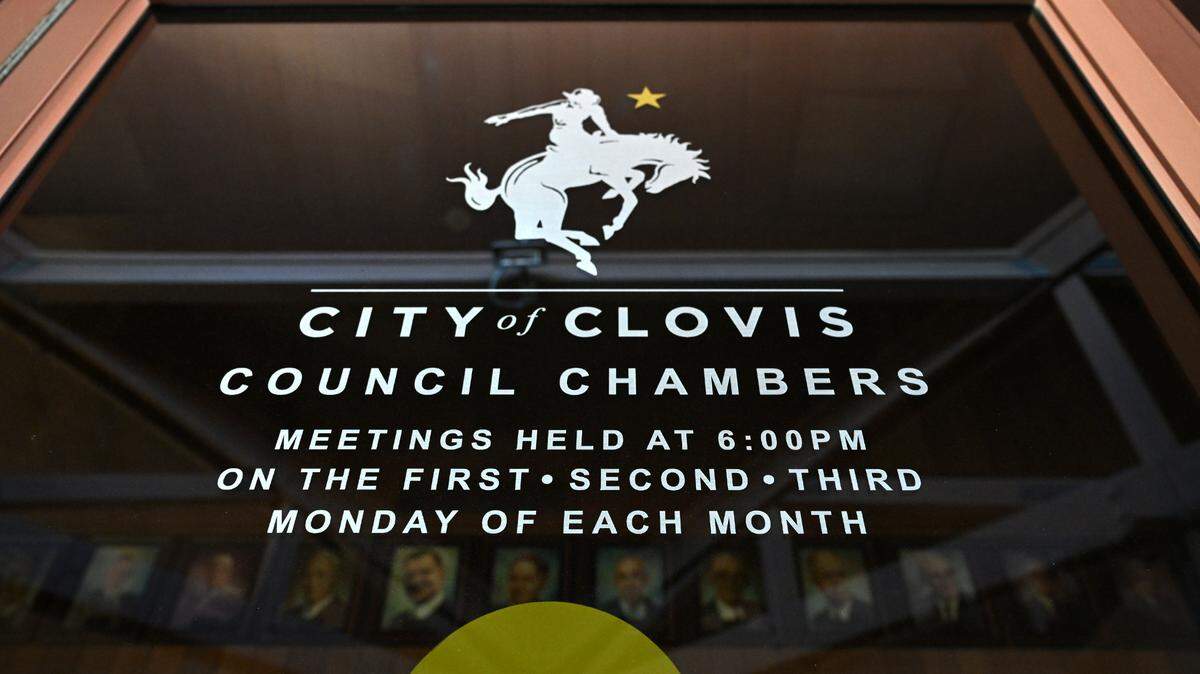 The entrance to the City of Clovis Council Chambers, photographed Friday, April 11, 2025 in Clovis.