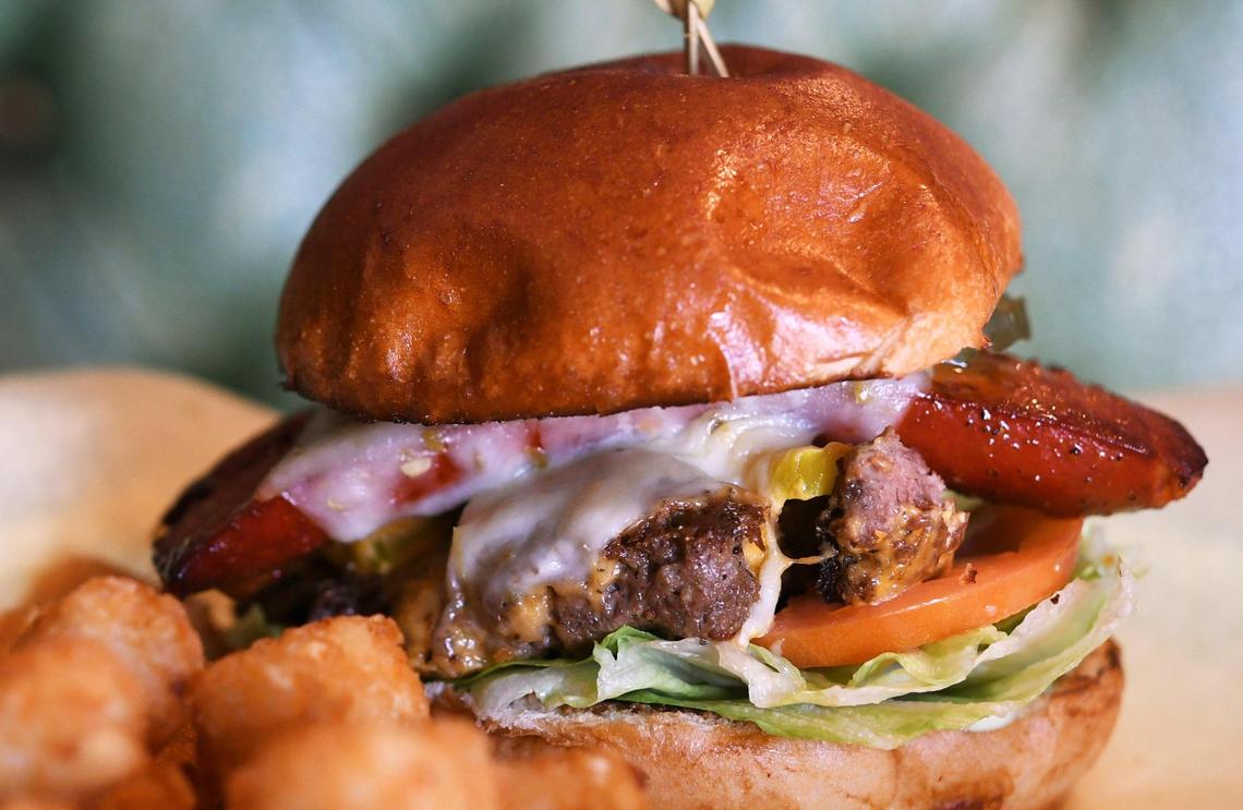 The West Side Burger, served at Grandma Jane’s Kitchen, a new restaurant on E Street near downtown Fresno’s Chinatown. Photographed Tuesday, Oct. 11, 2022.