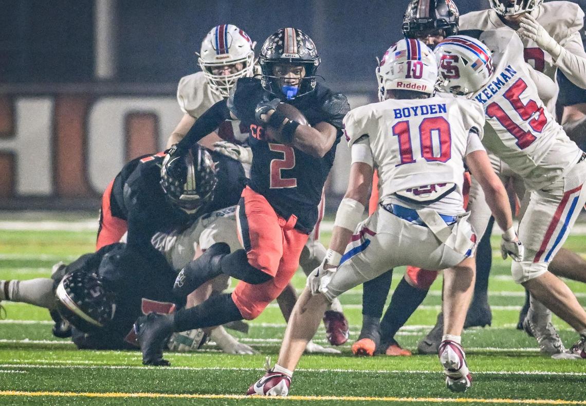 Centra’s Brandon Smith looks for an opening on a run against St. Ignatius during their CIF North regional Division 1-A game at Central High on Saturday, Dec. 7, 2024.