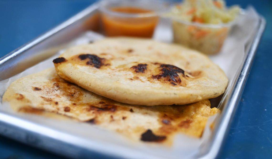 Popusas are served at Felix and Beatriz Amador's new Keidy's Restaurant along Blackstone Ave., the first to offer Honduran food in Fresno. Photographed July 11, 2025 in Fresno.