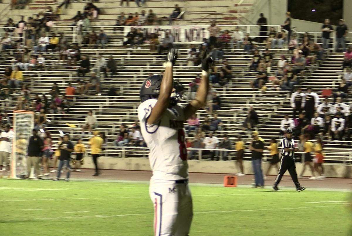 San Joaquin Memorial running back Brandon Ramirez finished with three touchdowns to help the Panthers to a 42-20 victory over Edison on Friday, Sept. 30, 2022.