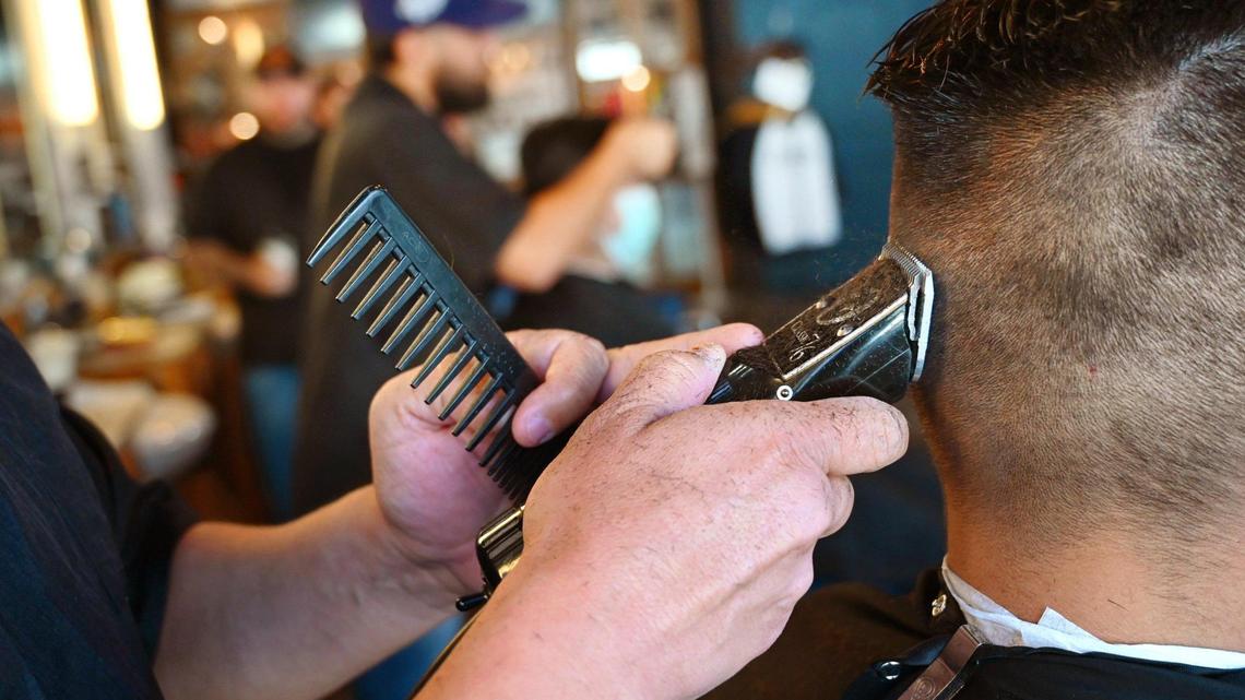 Barbershop action, shot for best barbershop in Fresno poll, Tuesday, Aug. 9, 2022 in Fresno.