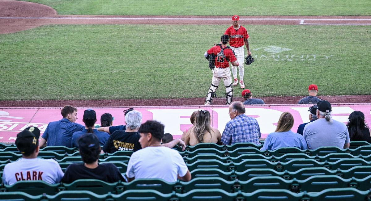 Fans take in the action of a Fresno Grizzlies baseball game during a series against the Modesto Nuts at Chukchansi Park in downtown Fresno Wednesday, June 11, 2025.