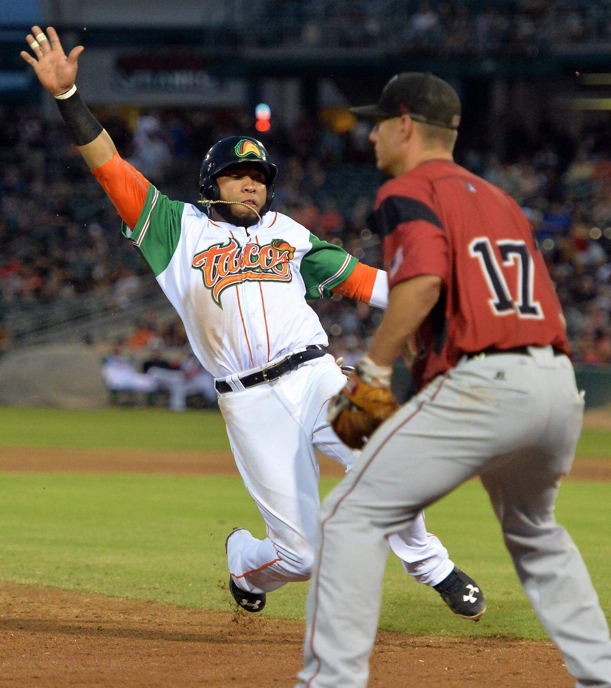 The Fresno Grizzlies begin the 2018 season against host Reno Aces on Thursday, April 5, 2018. The Grizzlies' home opener will be Tuesday, April 10, 2018, and the team will wear the "Tacos" uniforms.