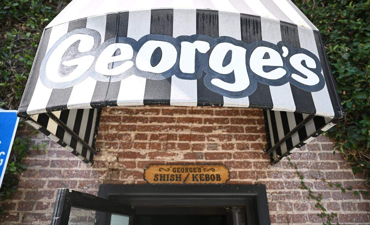 The rear entrance for George's Shish Kebob, is seen Wednesday, Aug. 27, 2025 in Fresno. Owner Fred Ghiassi has announced the downtown location in The Galleria at Civic Center Square will be closing this Friday.