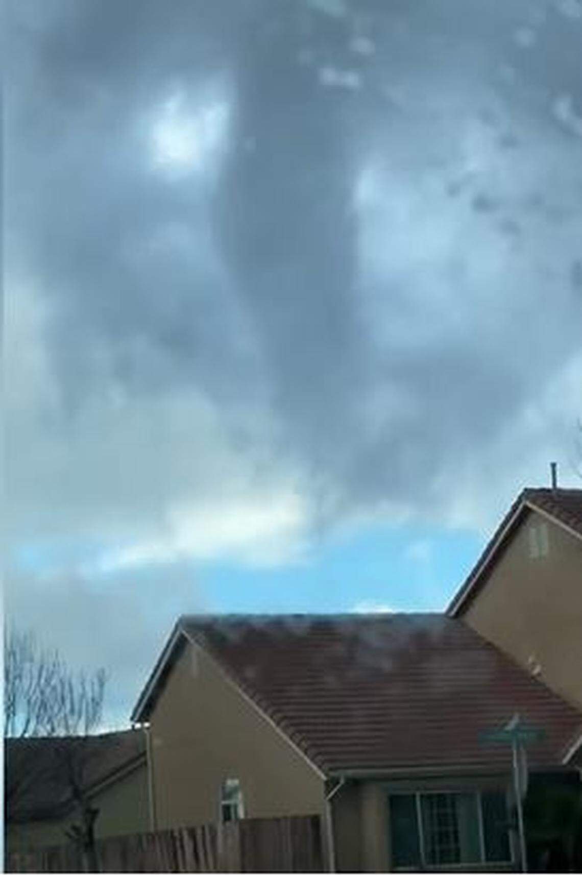 Eudulia Guzman captured video of this funnel cloud in Newman, Calif. on Dec. 27, 2021.