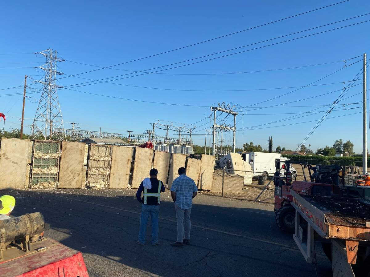 A big rig hauling chickens overturned near Jensen and Cornelia avenues near southwest Fresno on Friday, Aug. 26, 2022.