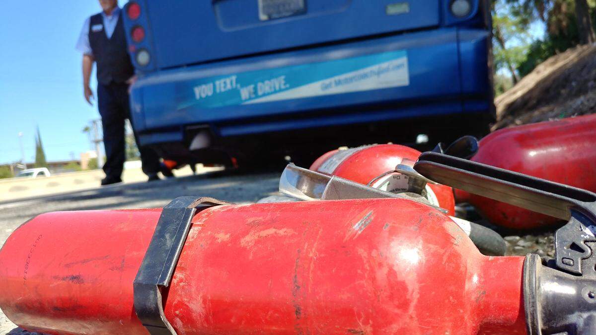 A Classic Charter bus carrying 54 Central High School students back from a graduation trip caught fire on Highway 99 in Fresno, California on Friday morning, June 1, 2018.