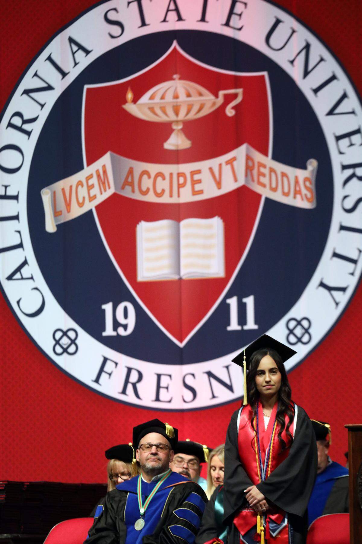 Vanessa Jauregui-Salgado earned a bachelor’s degree in Agricultural Business with a 4.0 GPA from the Fresno State College of Agricultural Sciences and Technology at the college’s graduation ceremony at the Save Mart Center on May 16, 2025. Jauregui-Salgado was named the dean’s undergraduate medalist.