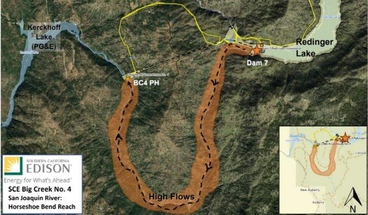 So Cal Edison will increase water flow in the Horseshoe Bend Reach area of the San Joaquin River.