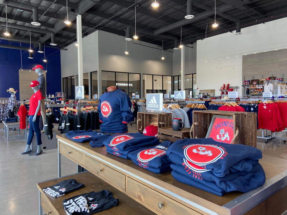 The Kennel Marketplace is open at Campus Pointe, the shopping center next to Fresno State. The 10,000-square-foot store is packed with Fresno State and Bulldogs merchandise and has a Starbucks inside.