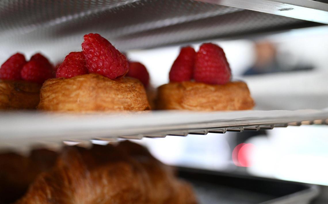 Raspberry Fruit Bites are being prepped for the display cases Thursday morning as Paris Baguette staff prepare for the soft opening Saturday, March 22 in Fresno’s Villaggio Shopping Center. The French-inspired bakery is part of a chain that will offer unique pastries baked daily as well as salads, sandwiches, coffee drinks and more. Photographed Thursday, March 20, 2025 in Fresno.