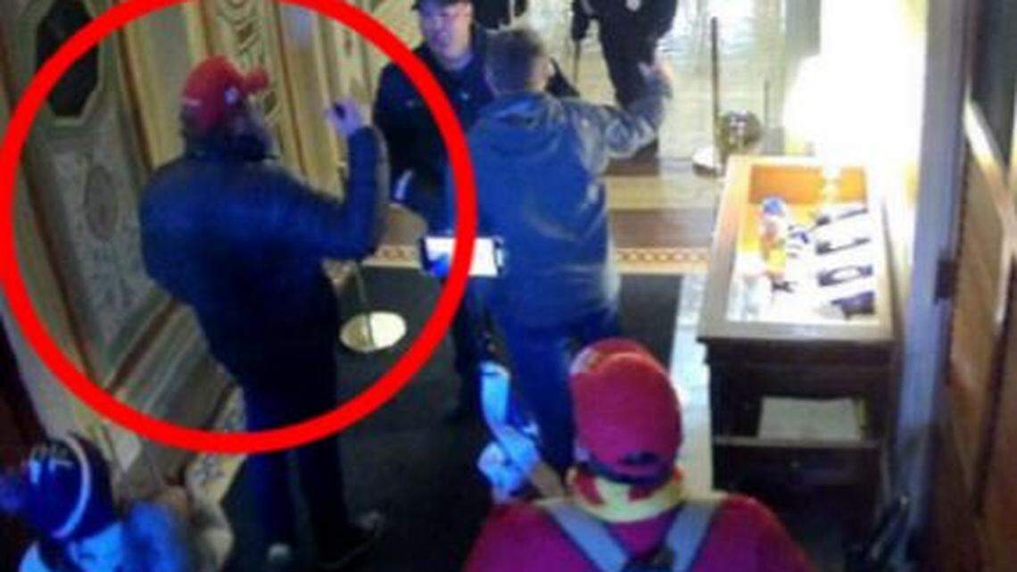 This photo of Benjamin Martin was included in the charging document related to the Jan. 6 insurrection at the U.S. Capitol.