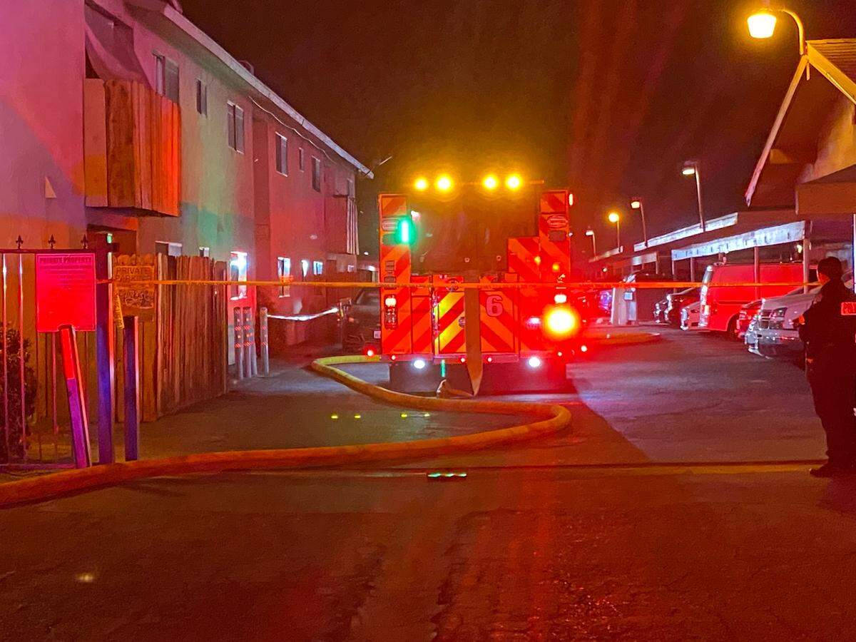 Fresno Fire crews responded to a two-alarm fire at an apartment that sent four people to the hospital on Thursday, Oct. 3, 2024.