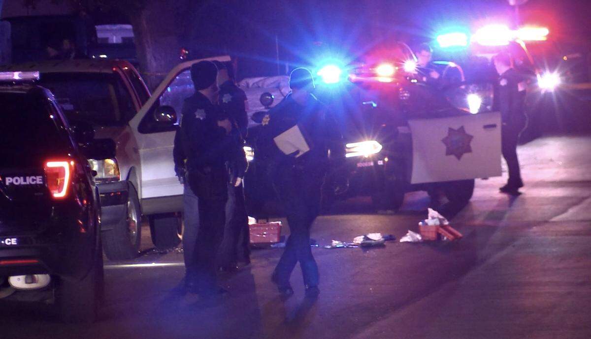 A man and a woman were shot and killed while sitting inside a truck in Fresno, California on Saturday, Nov. 12, 2022.