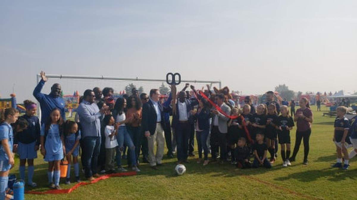 City officials, developers and the community celebrated after a ribbon cutting ceremony opened new soccer fields at Granite Park on Saturday, Nov. 17, 208.