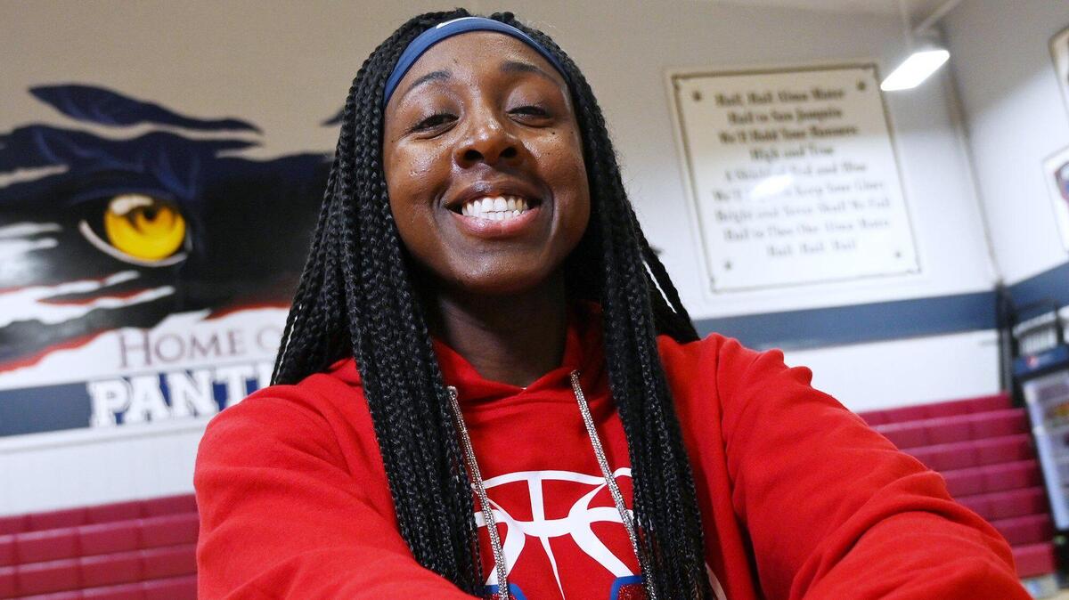 San Joaquin Memorial’s head girls basketball coach Verenique Warren is the Bee’s Girls Basketball Coach of the Year. Photographed Friday, April 1, 2022 in Fresno.