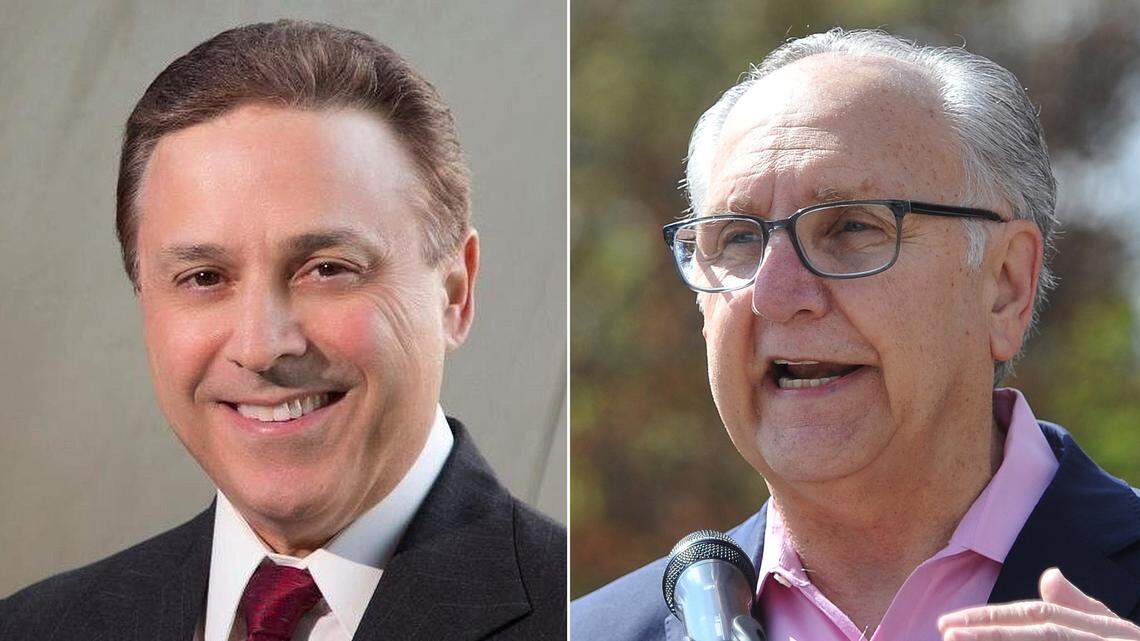 Frenso City Council member Garry Bredefeld, left, and Fresno Mayor Lee Brand.