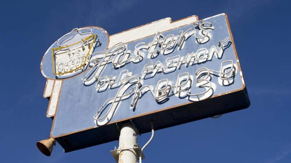 In this file photo from 2014, an old Foster’s Freeze sign is seen outside the restaurant in San Luis Obispo, California, shortly before the restaurant closed.