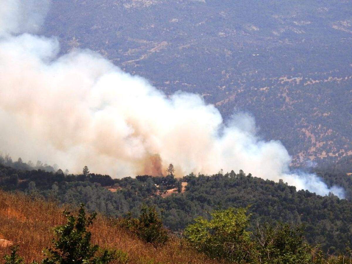 A wildfire that erupted Monday afternoon near the Cascadel Community in Madera County quickly consumed 40 acres, Calfire reported.
