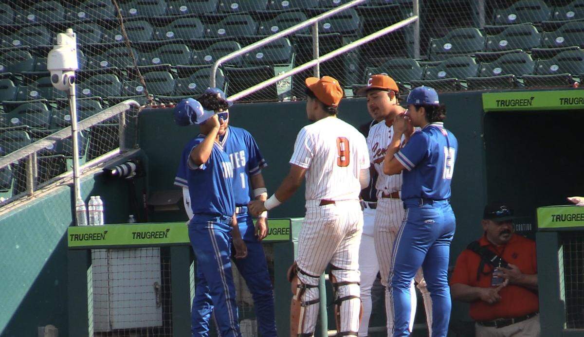 Central and Madera players mingle before the City/County All-Star game on Sunday, June 8, 2025.