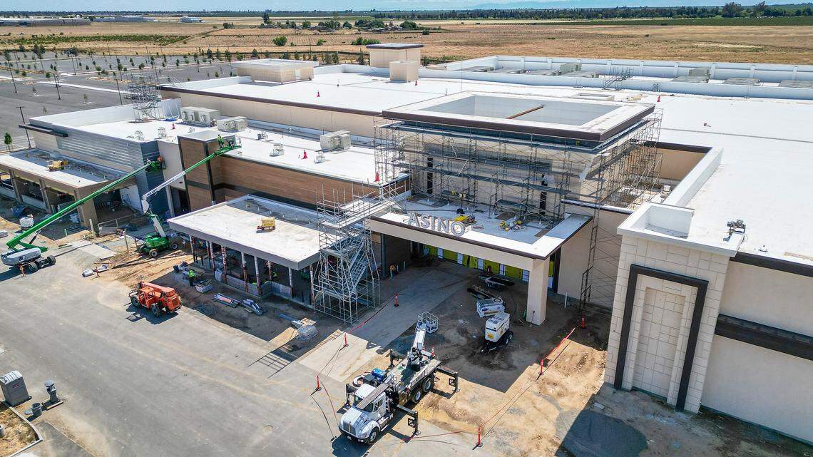 Construction on the North Fork Mono Casino and Resort, which sits right off Highway 99 between the Avenue 17 and Avenue 18-1/2 exits, nears completion on Tuesday, April 14, 2026. 