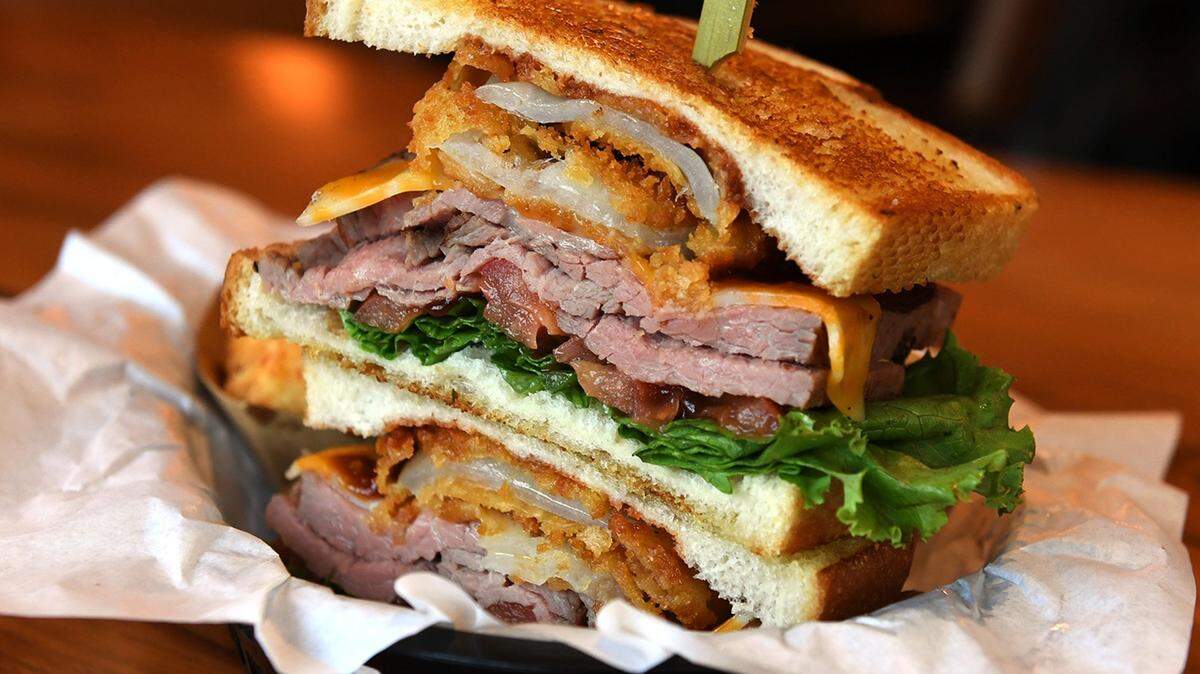 The Stacked Tri-Tip sandwich at the now-closed Brooks Burgers at River Park.