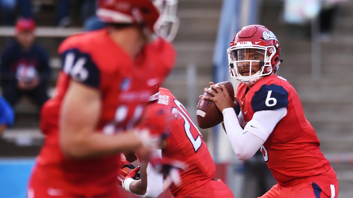 Fresno State quarterback Marcus McMaryion  could prove a valuable weapon in the run game in the Bulldogs match up against the Arizona State Sun Devils in the Las Vegas Bowl, Saturday, Dec. 15, 2018. The Fresno State quarterback has rushed the ball 54 times for 322 yards and seven touchdowns, excluding sacks.