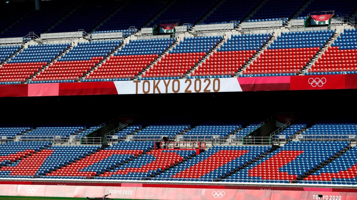 Vista del estadio en el que se ha disputado el partido de futbol entre las selecciones de México y Francia, en Tokio. EFE/EPA/KIYOSHI OTA