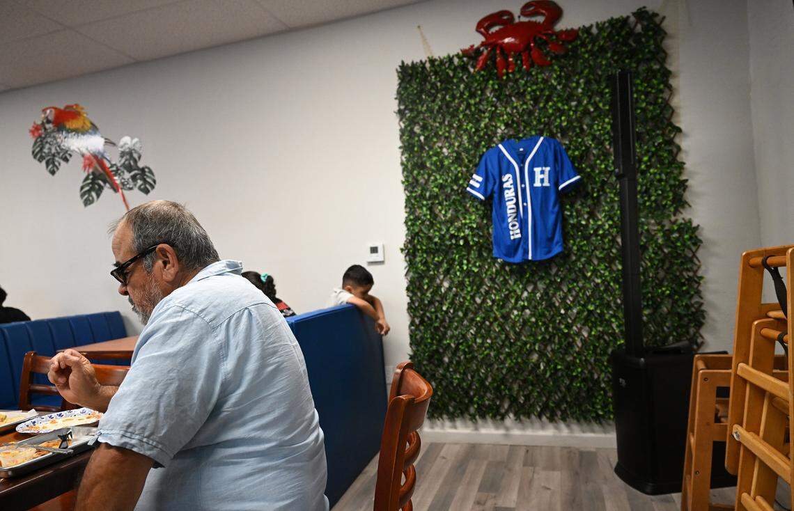 A Honduran jersey is displayed at Felix and Beatriz Amador's new Keidy's Restaurant, the first to offer Honduran food in Fresno. The grand opening was held Friday, July 11, 2025 in Fresno.