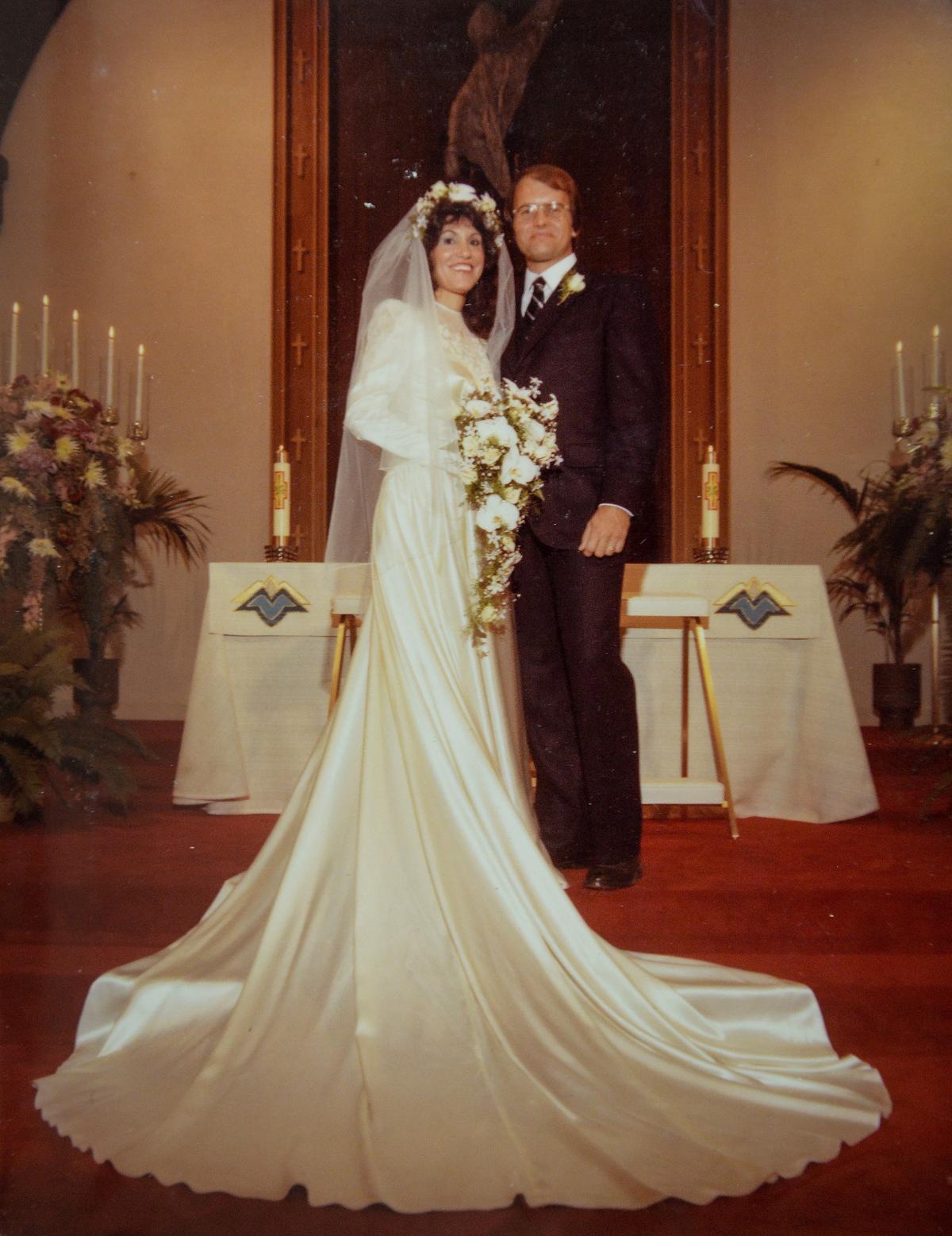 Ofelia and Garry DeYoung at their wedding in Visalia, November 1981.