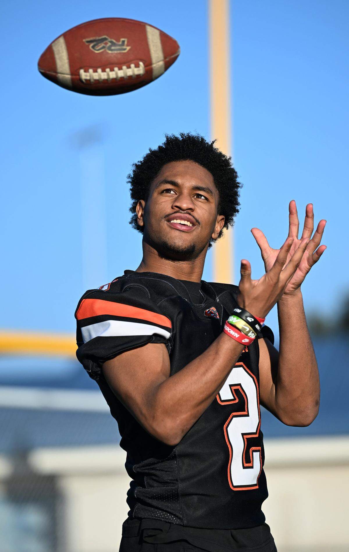 Central East's Brandon Smith has been chosen as the Bee's Player of the Year in football, photographed Wednesday, Dec. 17, 2025 in Fresno.