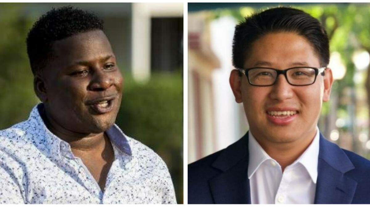 Merced District 6 City Council candidates Delray Shelton, left, and Fue Xiong, right, are shown.