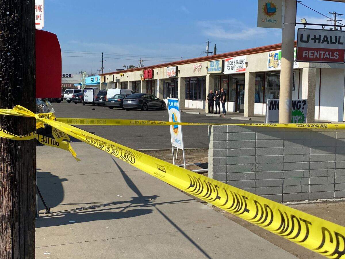 Police were at the scene of a shooting in central Fresno, CA, Wednesday, Feb 9, 2022.