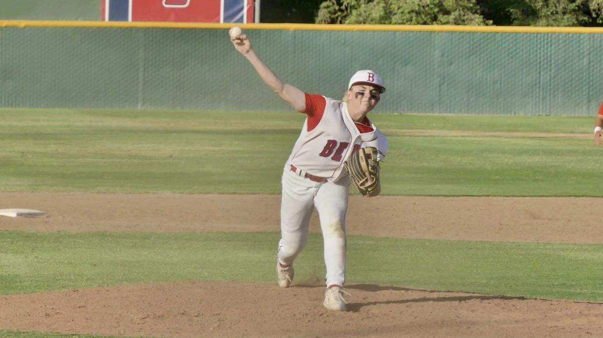 Sophomore Tyler O’Toole of Buchanan helped the Bears to a 7-6 victory over Stockdale after his walk-off single on Tuesday, May 23, 2023. He also pitched four innings.