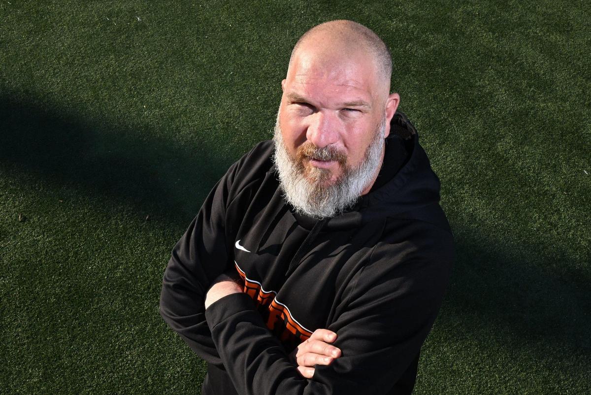 Central High’s head football coach Kyle Biggs is the Bee’s Coach of the year, photographed Thursday, Jan. 9, 2025 in Fresno.