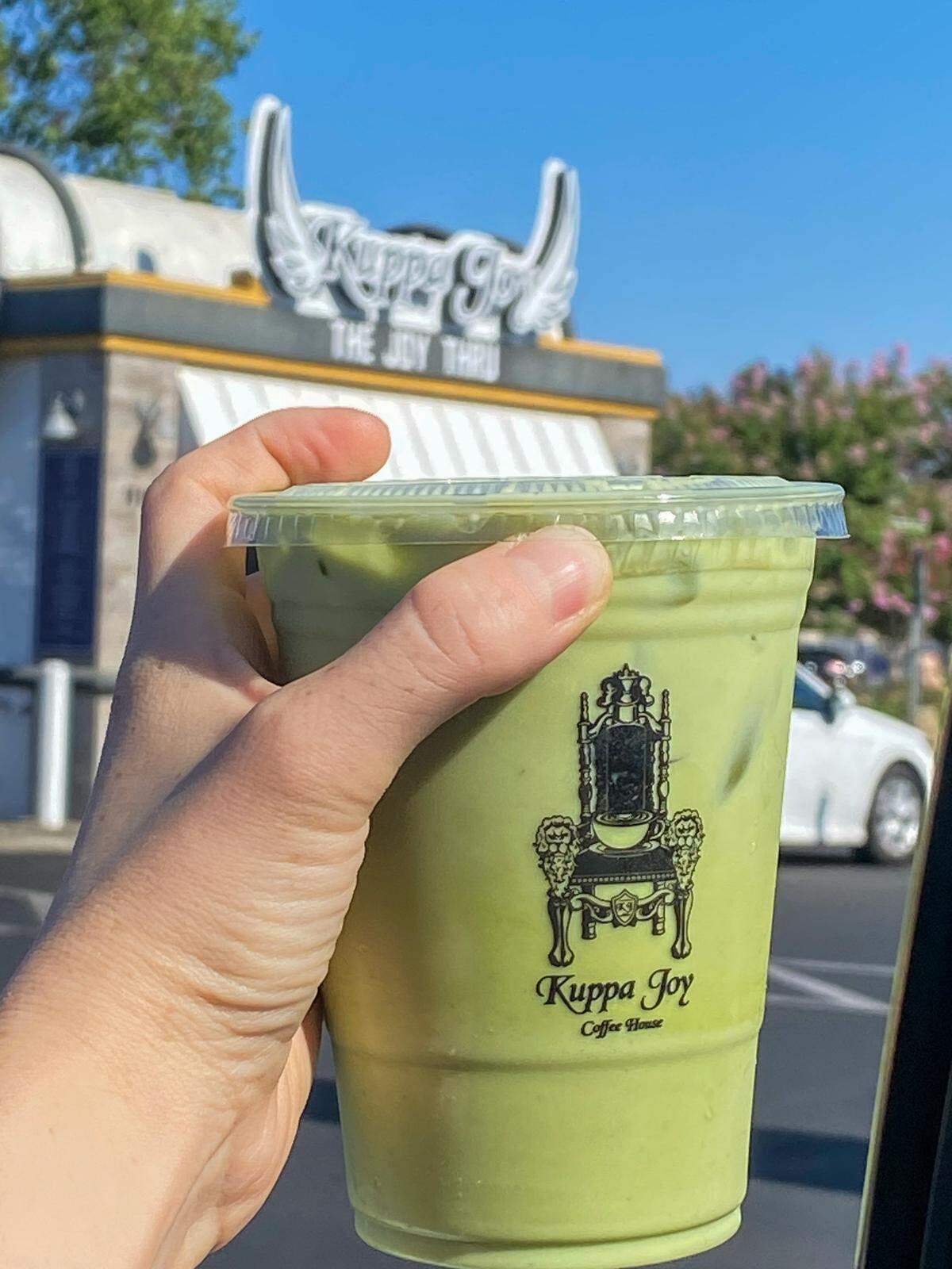 Kuppa Joy Vanilla Matcha latte on Cedar and Herndon.