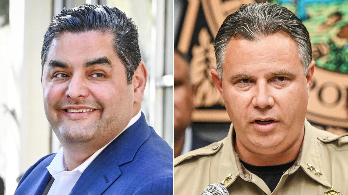Mark Salazar, left, deputy chief of investigations for the Fresno Police Department, and Fresno County Assistant Sheriff John Zanoni are candidates for Fresno County sheriff in the June 7, 2022 primary election.