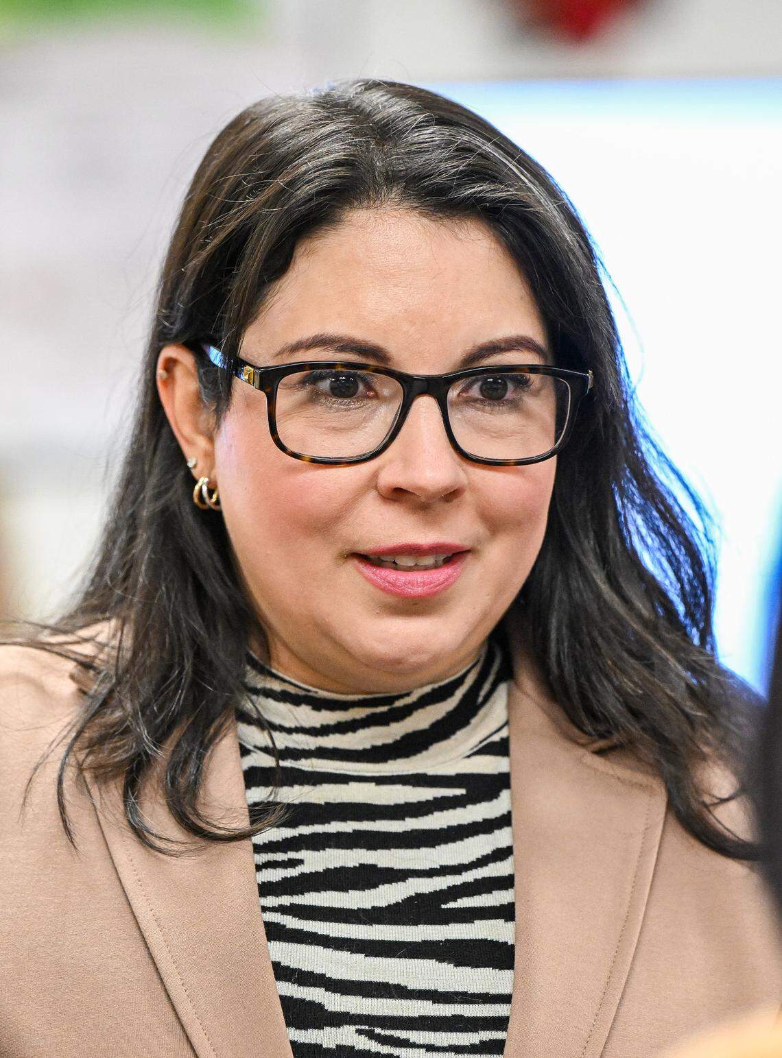 Fresno Unified School District board member Elizabeth Jonasson Rosas during a swearing in ceremony at the district’s nutrition services facility on Wednesday, Dec. 18, 2024.