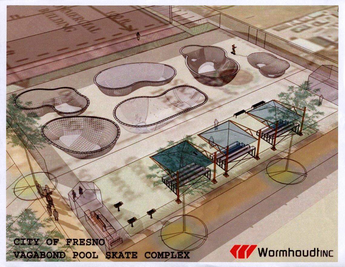 Design plans for the Vagabond Pool Skate Complex in Fresno, California.