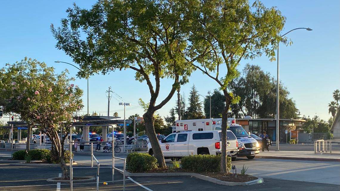 Several people on a Fresno, California FAX bus were injured when a vehicle collided with a bus on Tuesday, Sept. 12, 2023.