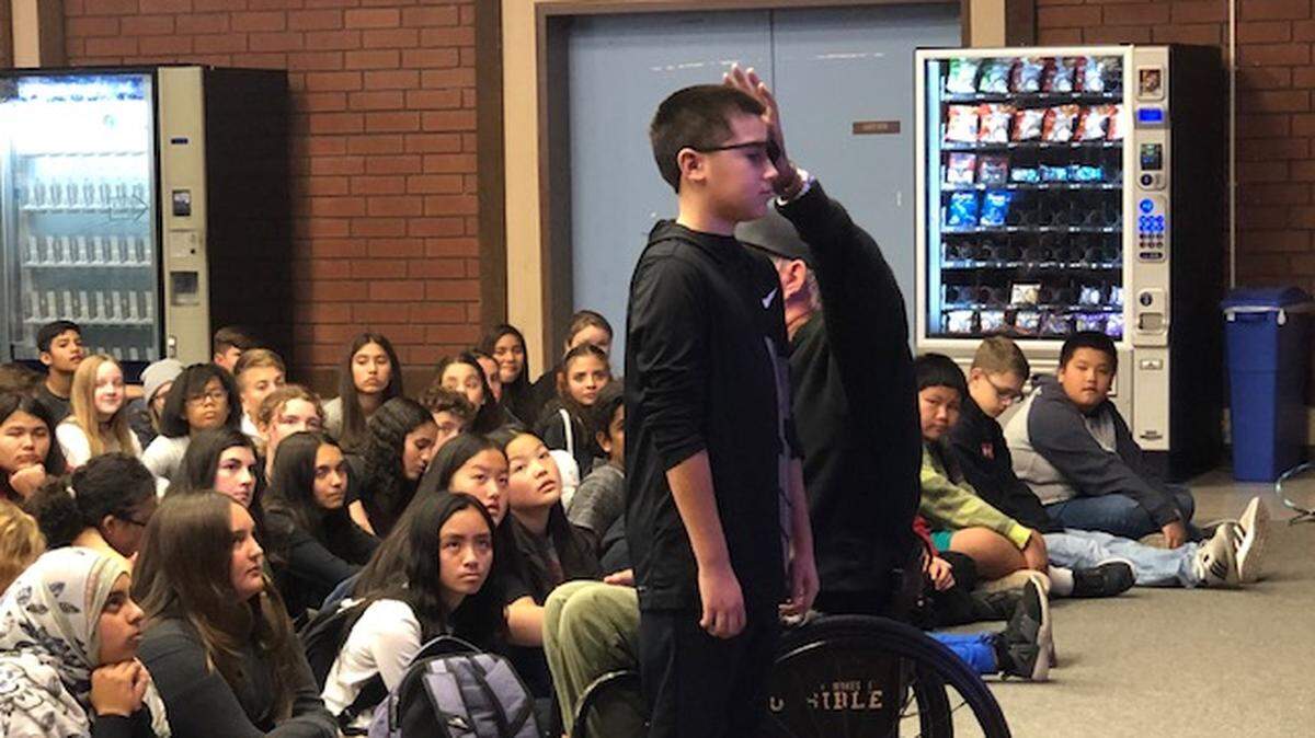 Cruickshank Middle School student Alex Tovar, shown here, is expected to return to school following an accident reported in September. 