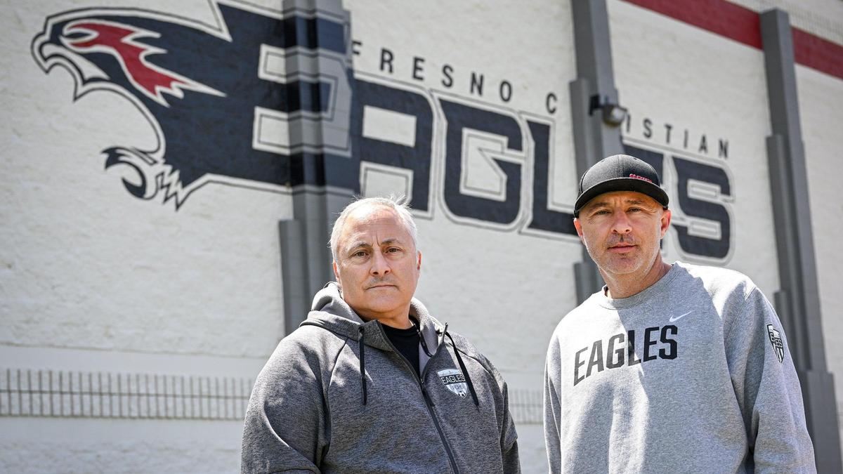 Brothers Matthew Markarian, left, and Garrett Markarian of Fresno Christian High School are The Fresno Bee’s girls soccer Coaches of the Year.