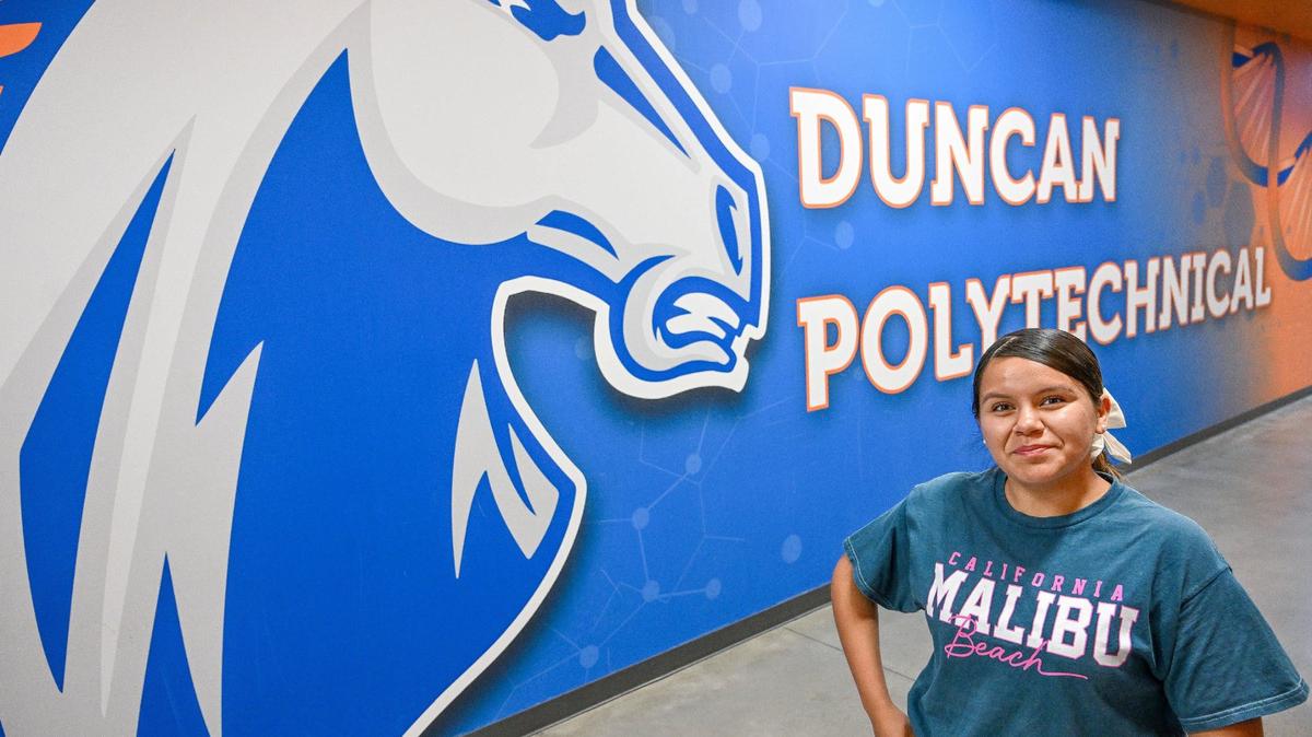 Duncan Polytechnic High School senior Taylor Cruz is photographed at the school on Wednesday, May 22, 2024.