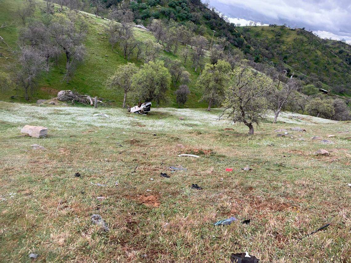 Callers reported seeing the sedan leave the roadway on Highway 180 near Highway 63 in eastern Fresno County at just before 9 a.m. Tuesday, Feb. 22, 2022, California Highway Patrol said.&nbsp;
