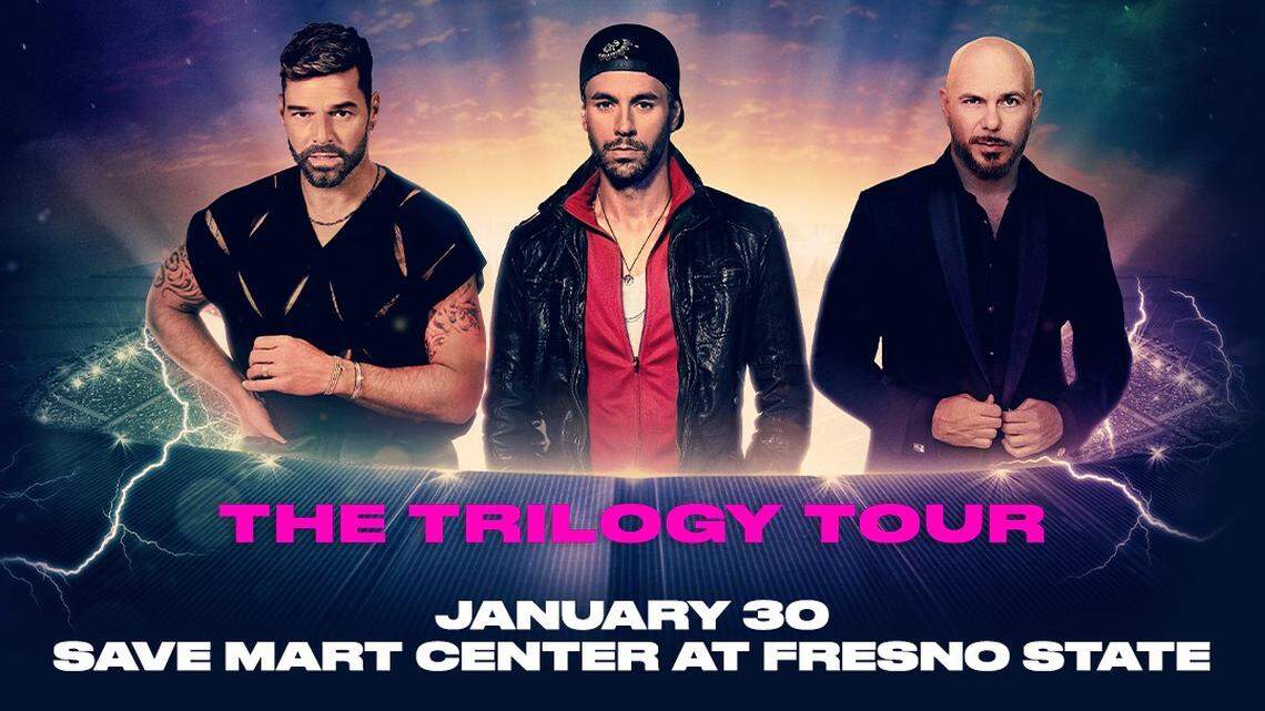 Enrique Iglesias, Ricky Martin y Pitbull darán inicio a la segunda parte de su gira 'The Trilogy Tour' el 30 de enero en el Save Mart Center.