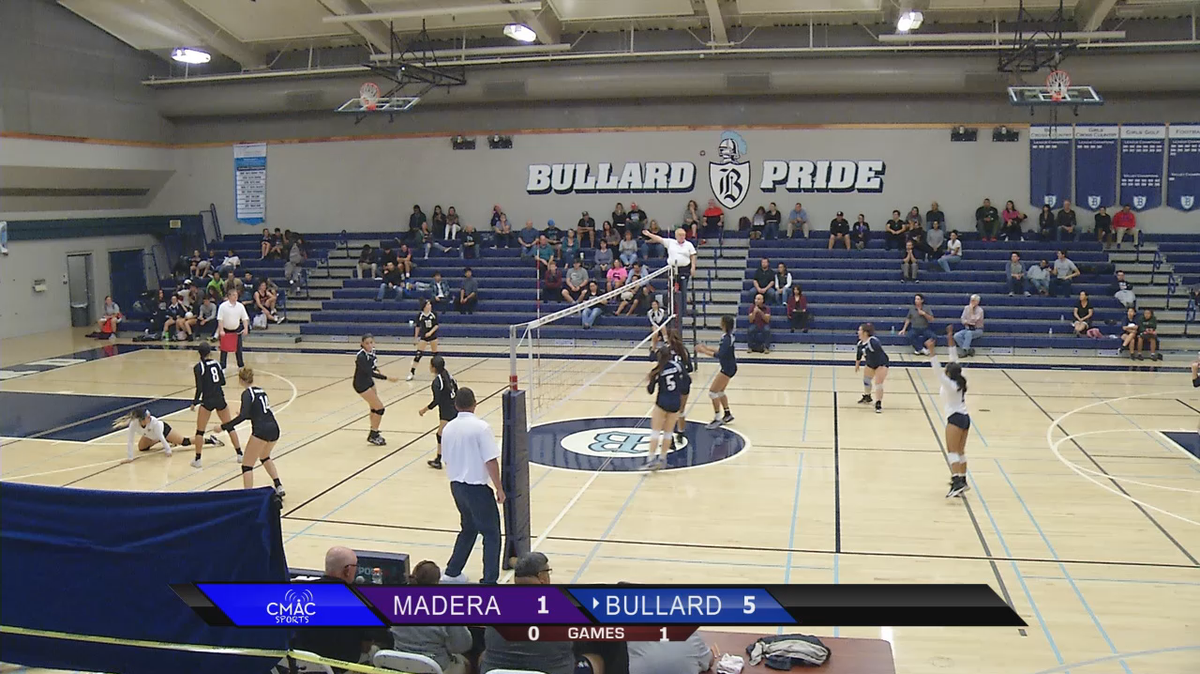 Bullard High girls volleyball team battles Madera High’s squad.